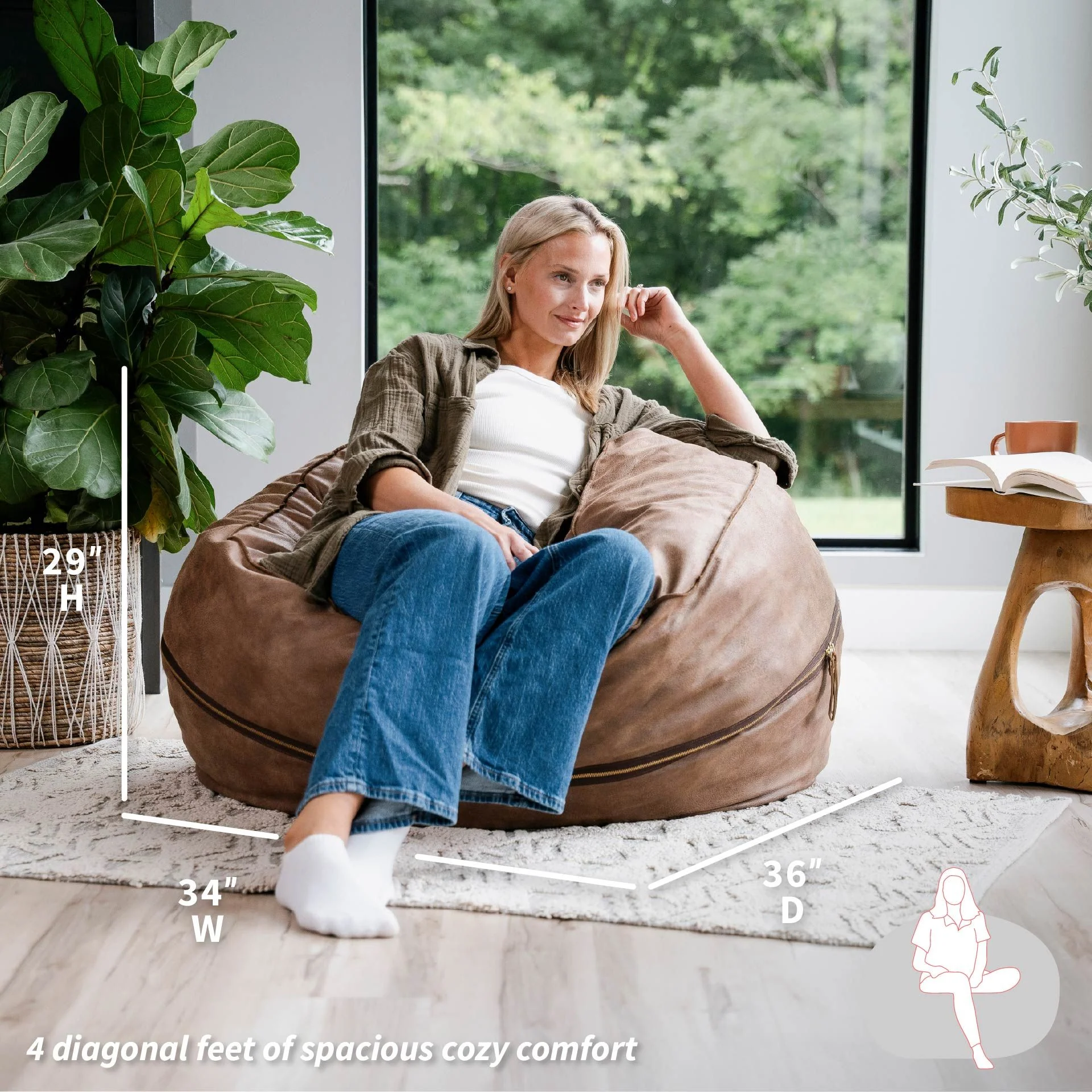 Fuf® 4Ft Foam Bean Bag - Image 126