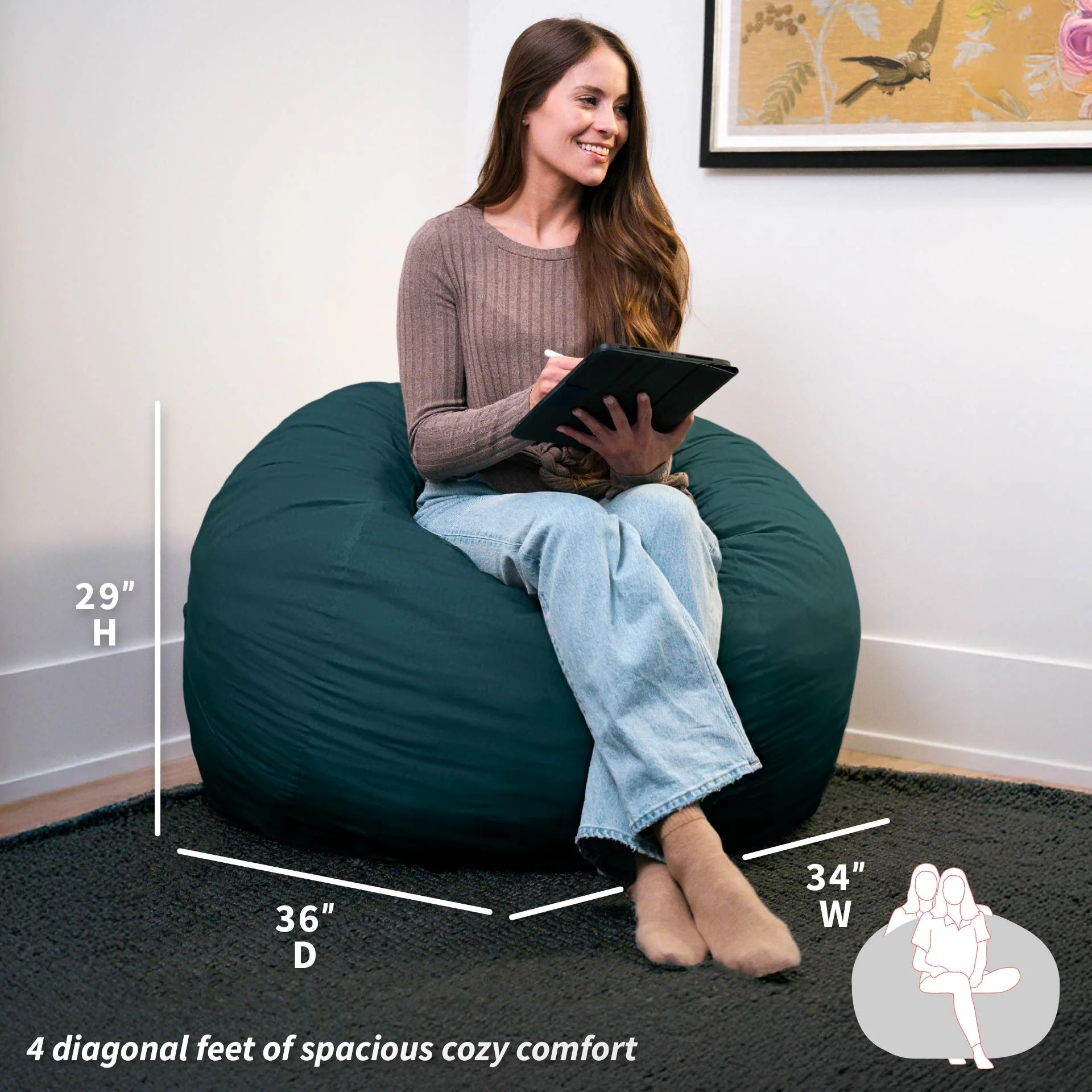 Fuf® 4Ft Foam Bean Bag - Image 207