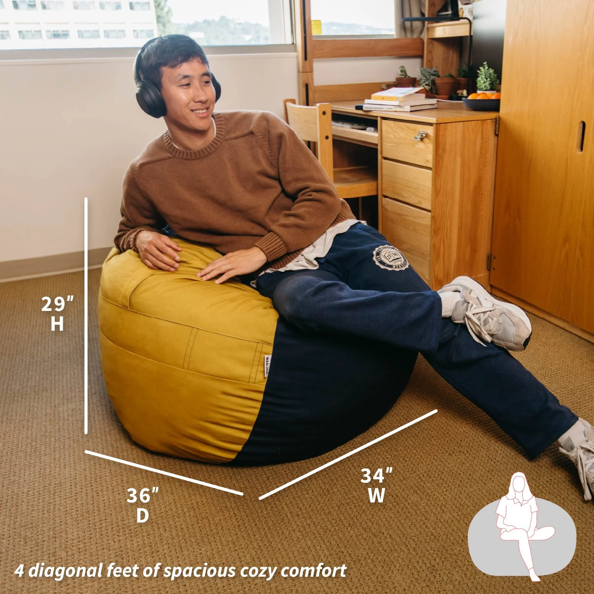 Fuf® 4Ft Foam Bean Bag - Image 49