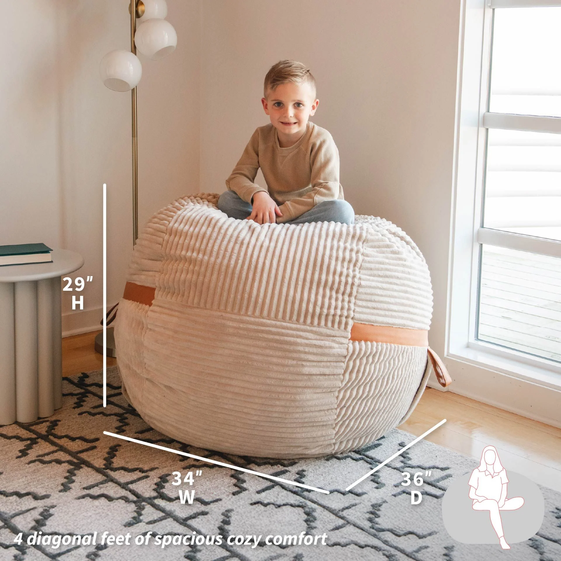 Fuf® 4Ft Foam Bean Bag - Image 5