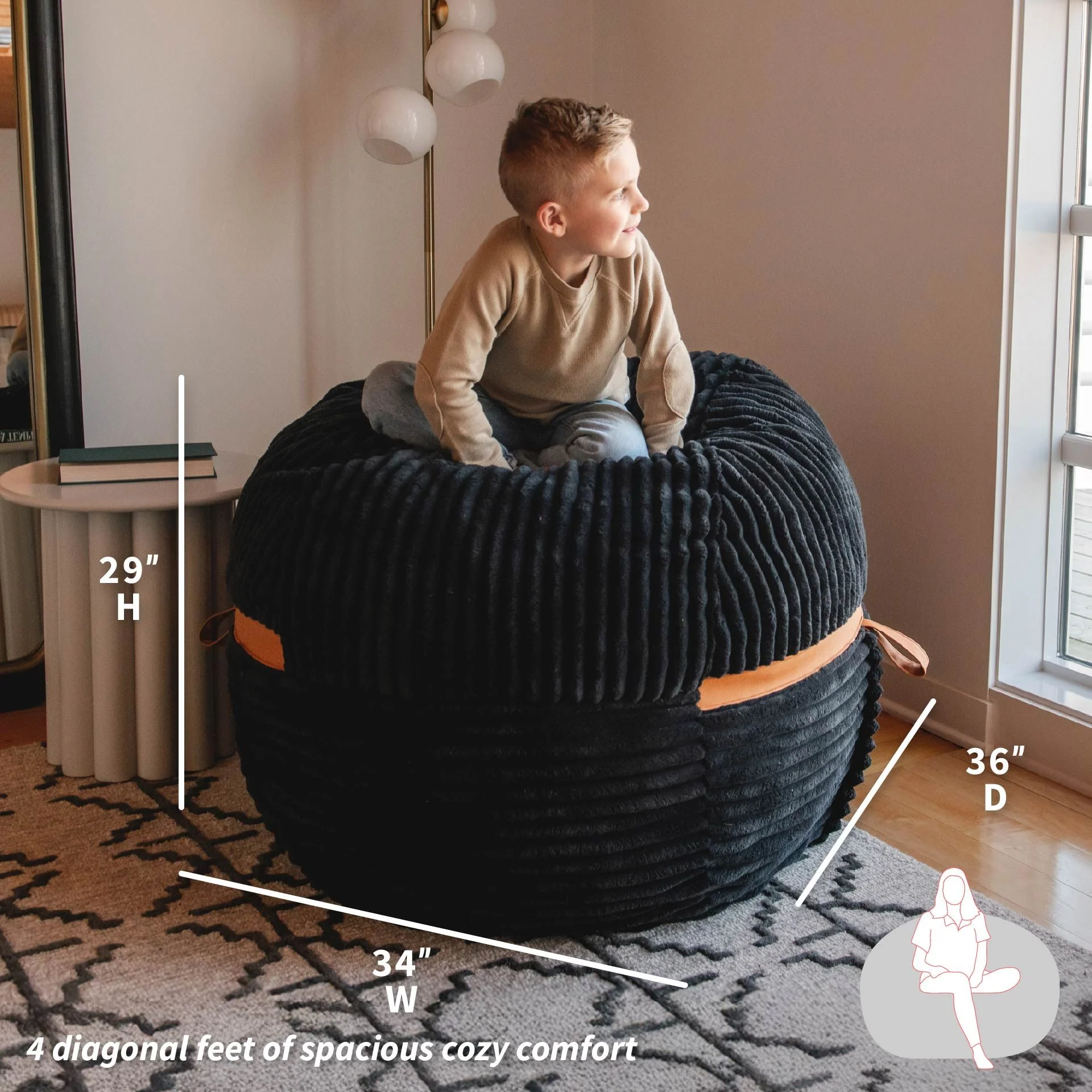 Fuf® 4Ft Foam Bean Bag - Image 87
