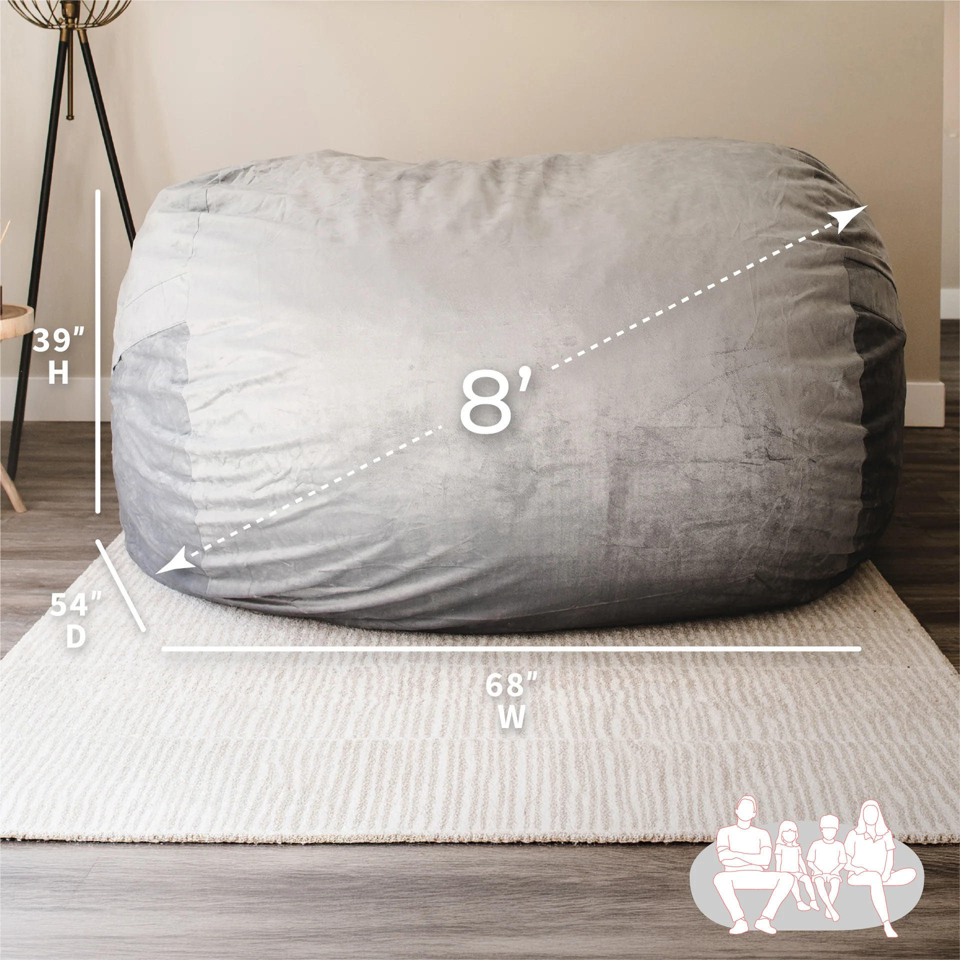 Fuf® 8Ft Giant Bean Bag - Image 34