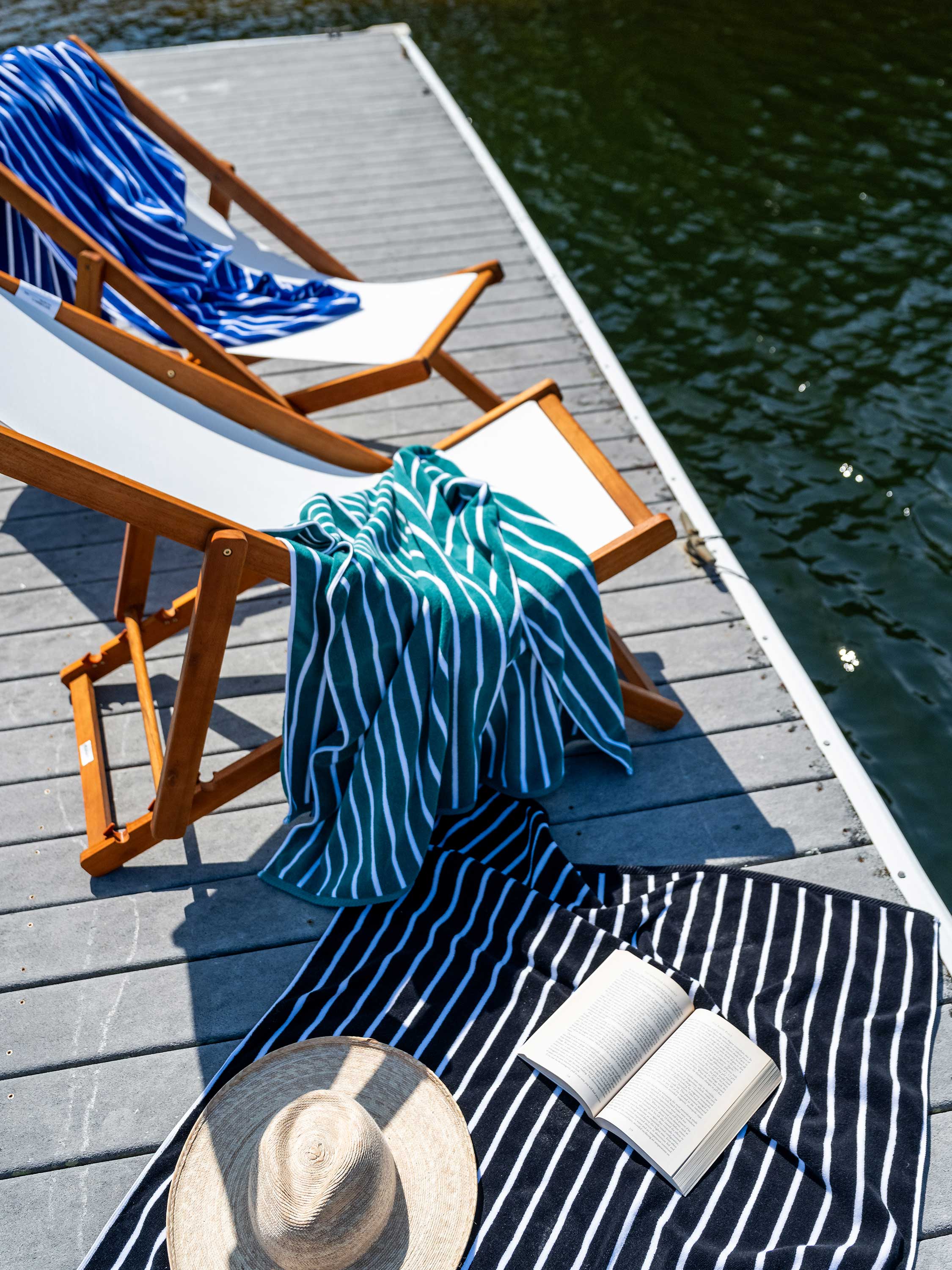 Sea Green Pinstripe Cabana Beach Towel - Image 3