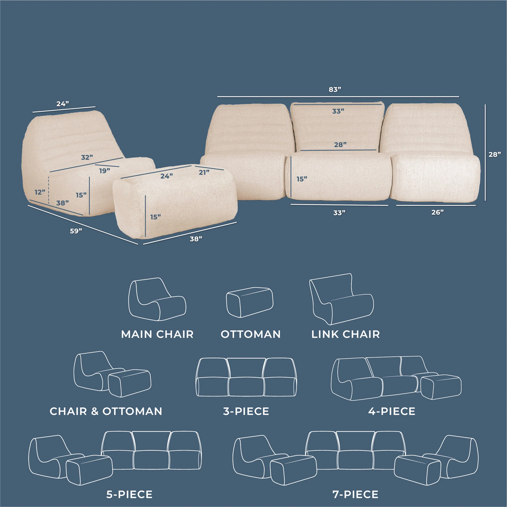Solvana™ 5 Piece Outdoor Sectional Sofa - Image 7
