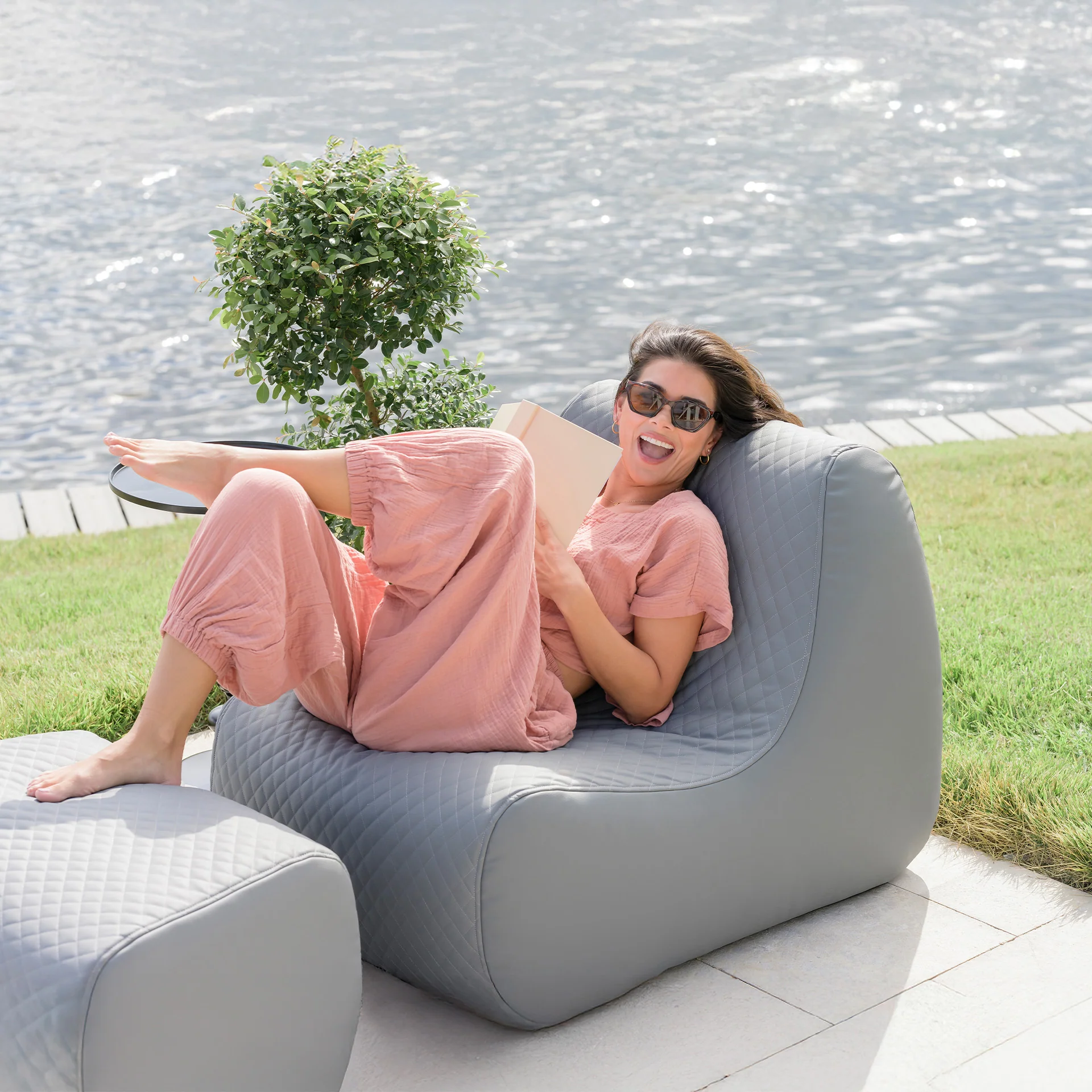 Solvana™ Outdoor Chair and Ottoman Set - Image 23