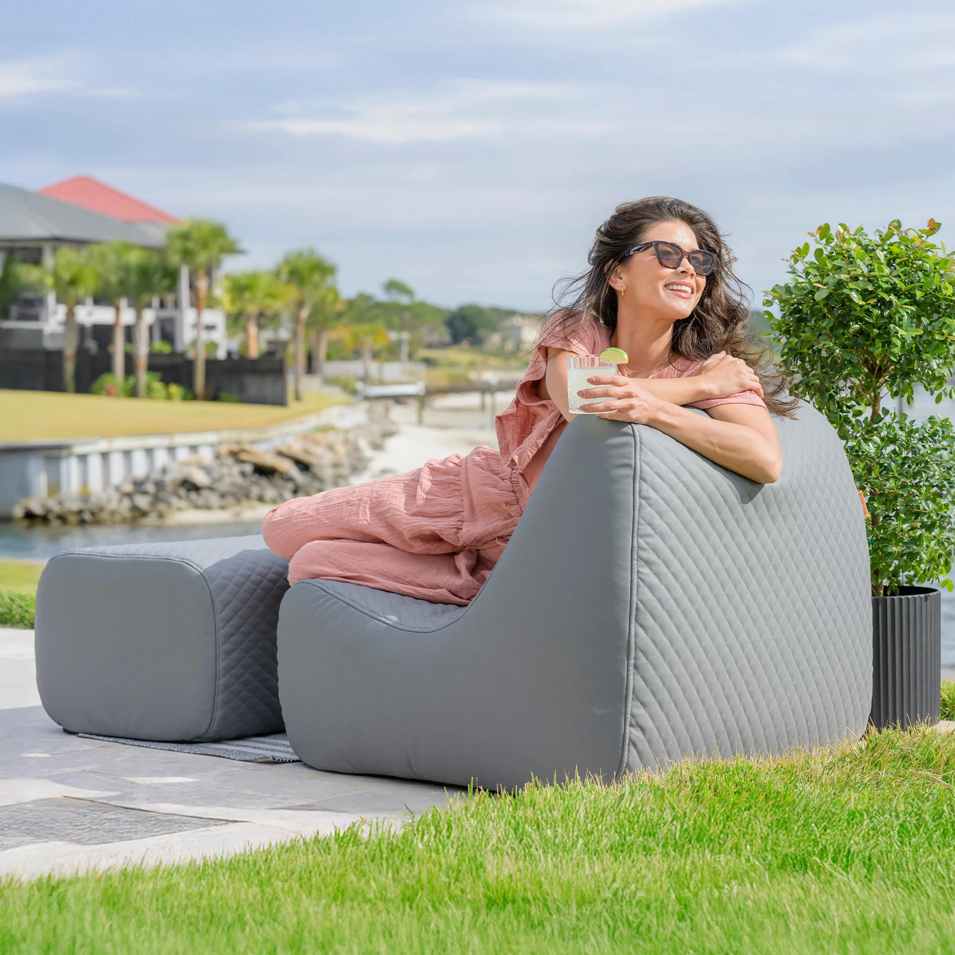Solvana™ Outdoor Chair and Ottoman Set - Image 31