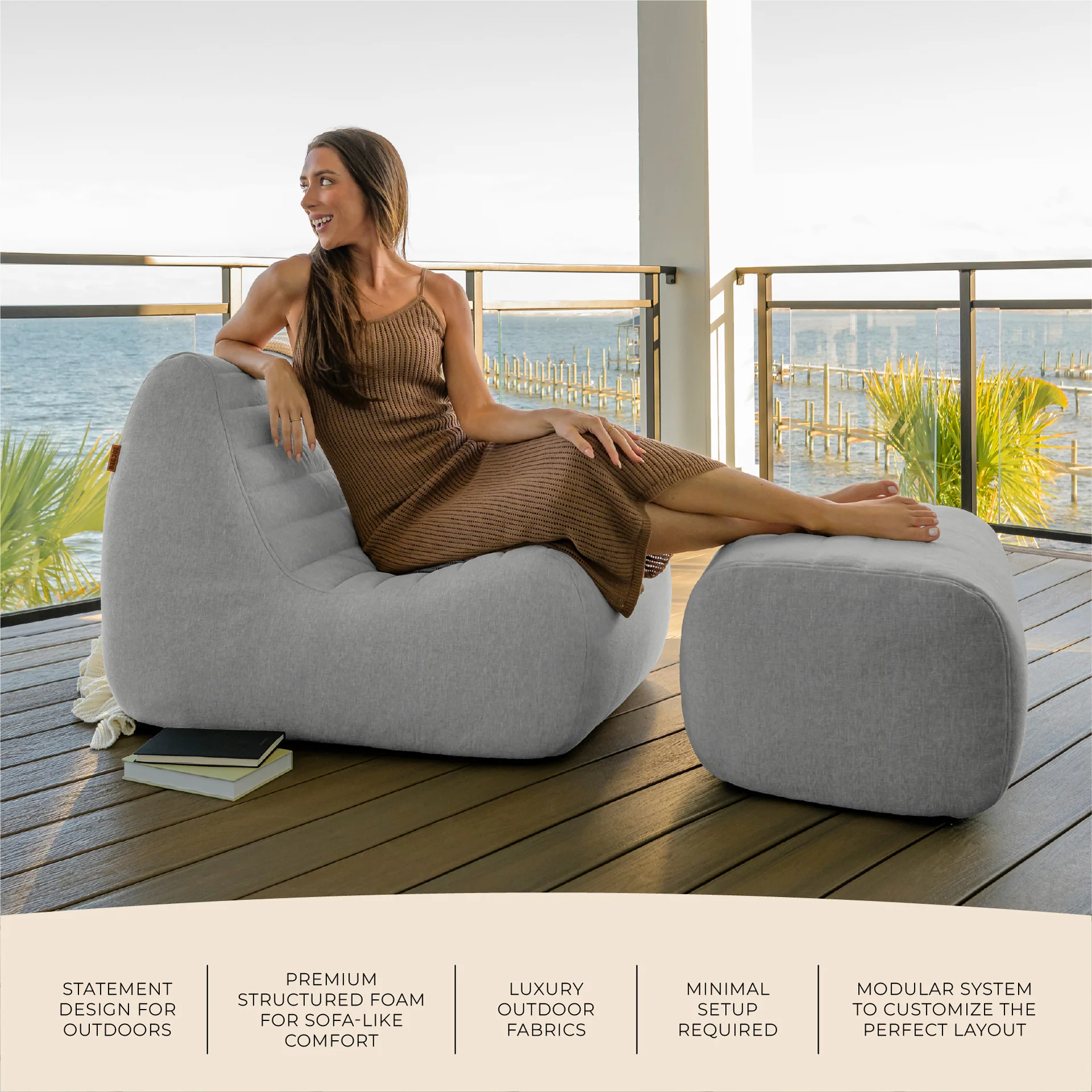 Solvana™ Outdoor Chair and Ottoman Set - Image 36
