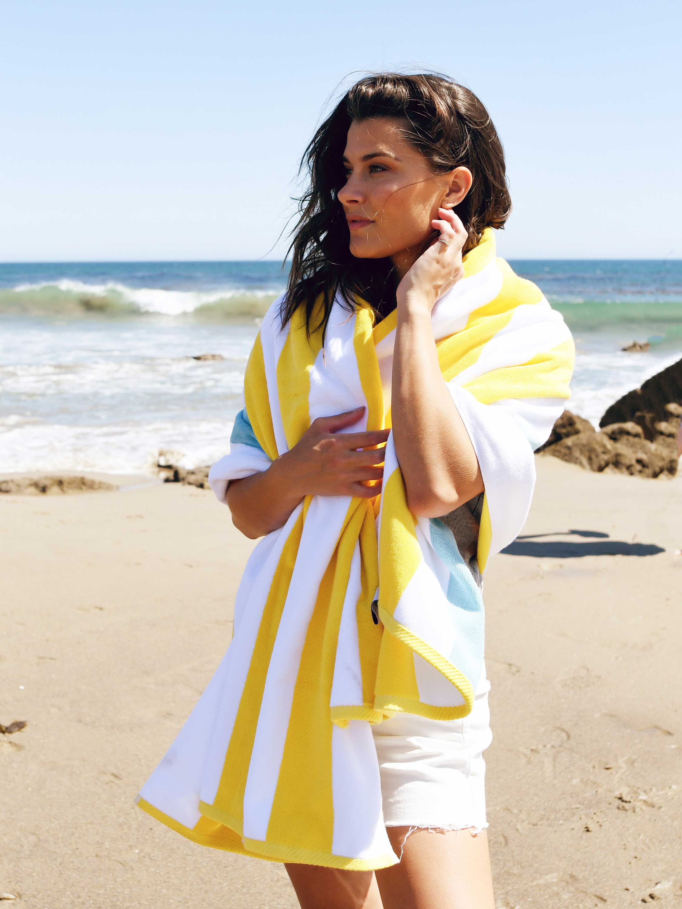 Yellow Sea Glass Cabana Beach Towel - Image 4
